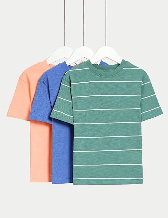 3 Pack Pure Cotton T-Shirts (2-8 Yrs)
