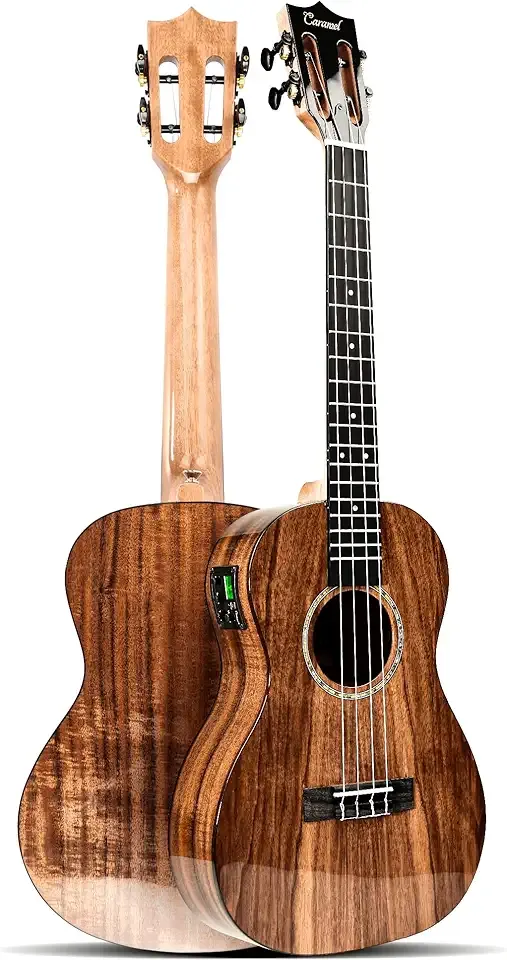 Caramel All Solid Acacia Glossy Baritone Acoustic & Electric Ukulele