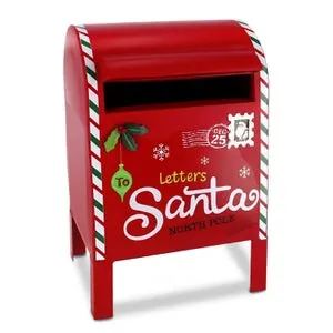 TIENDA EURASIA – Buzón Americano de Navidad Papá Noel, Acero Inoxidable, 20x18x33 cm