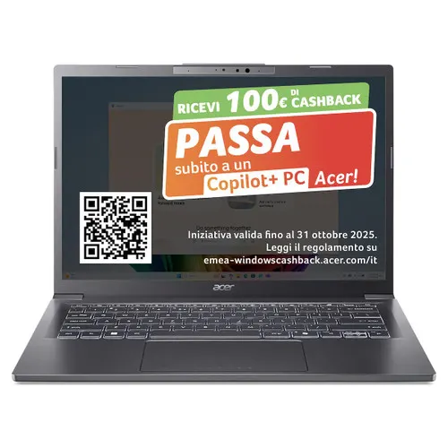 Acer Italia - NOTEBOOK ASPIRE 14 AI - 14” OLED - Ultra 5 – 16 GB RAM – 512 SSD