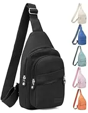 Banelu Small Sling Backpack Crossbody Sling Bag for Women, Chest Bag Daypack Fanny Pack Cross Body Bag for Outdoors Hiking Traveling - Black