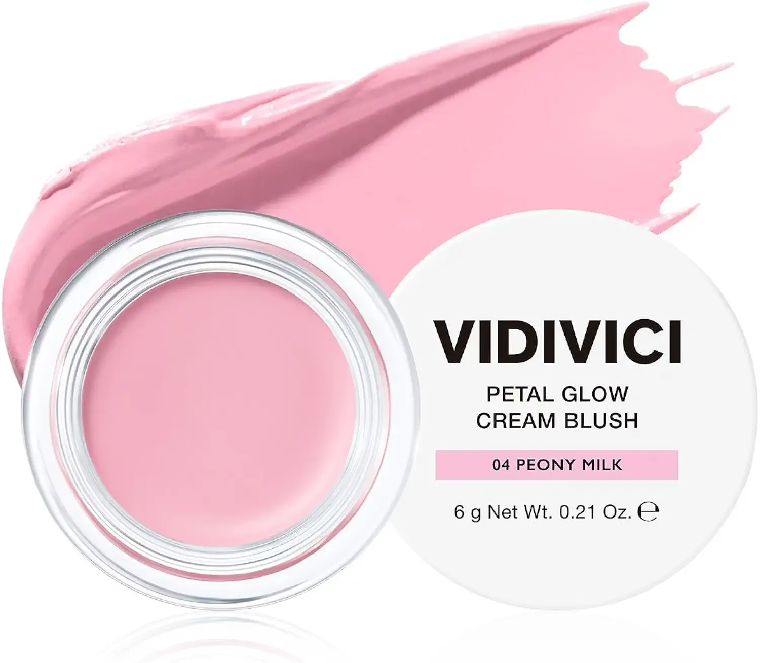 VIDIVICI Petal Glow Cream Blush, Multi-Shade Cream Blusher for Natural Radiant Cheeks, K-Beauty Long-Lasting Hydrating Color - 6g, 0.21oz (PEONY MILK)