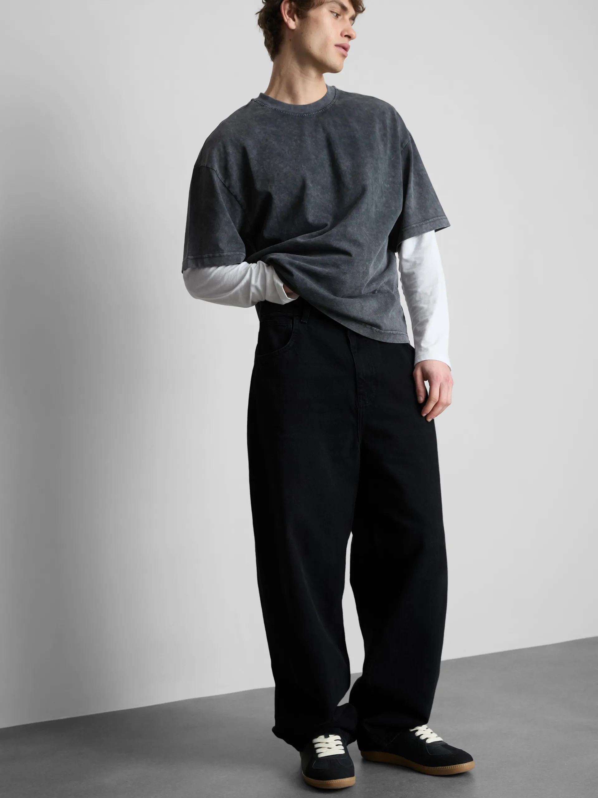 Jean large taille mi-haute