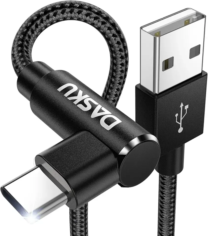 USB to USB C Cable 90 Degree [2Pack 10ft] 3A Right Angle USB C Cable Extra Long Heavy Duty USB Type C Cable Fast Charging, for iPhone 17/16/16e/15 Pro Max, Samsung Galaxy, Android Phones, and More