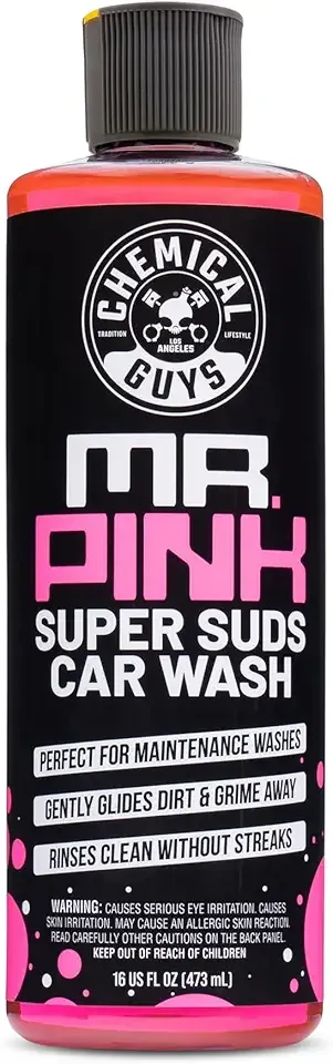 Chemical Guys Mr. Pink Car Wash Soap - 16 oz Super Suds Foaming Car Wash Soap for Cannon, Blaster, or Bucket Washing - pH Balanced, Safe on Wax, Sealant, Ceramic, and Clear Coat Finishes