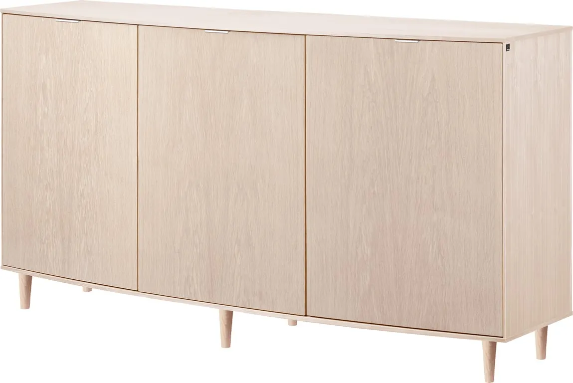 Editions by Skovby skjenk 423 149 x 41, H 80 cm, 3 dører og 1 skuff, hvitoljet eik