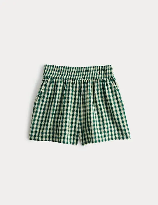 Pure Cotton Gingham Shorts (6-16 Yrs)