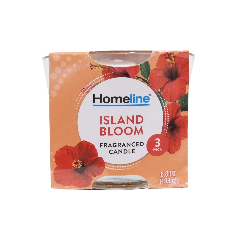 Homeline 3-Wick Candle - Island Bloom, 6.8 oz.
