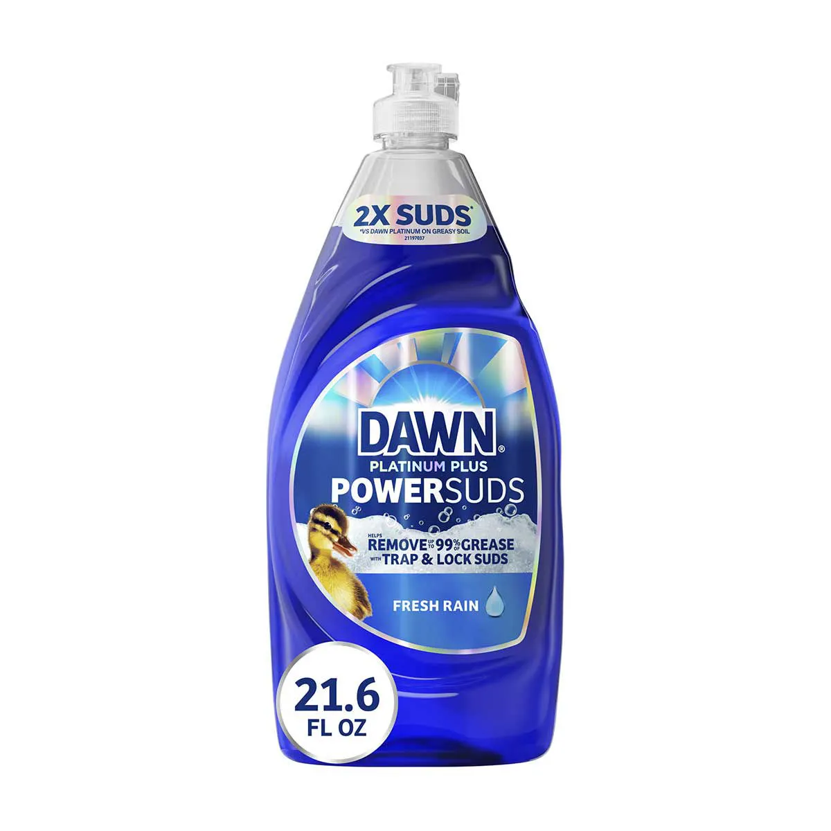 Dawn Platinum Plus PowerSuds Dish Soap, Fresh Rain, 21.6 fl oz