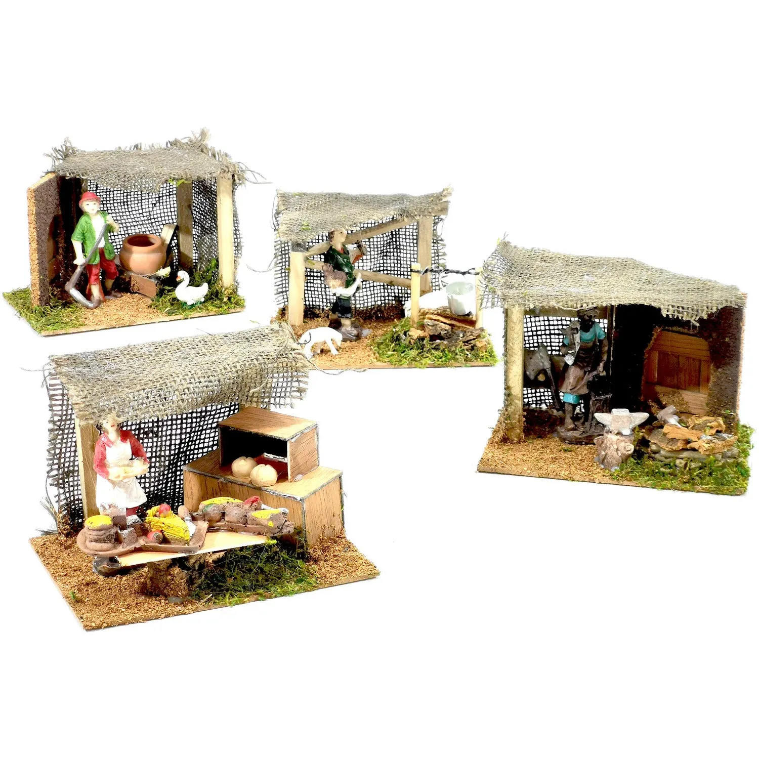 Ambientazione natalizia su base accessorio per presepe h10 cm