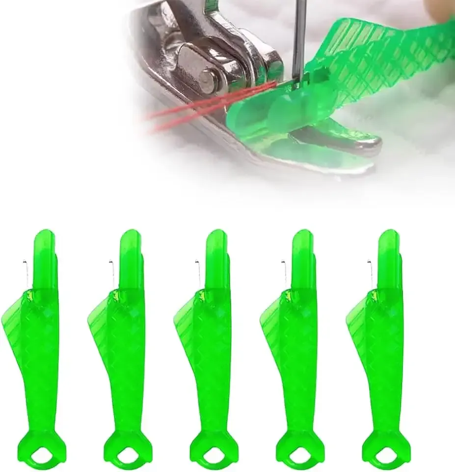 2025 New Fish Mouth Sewing Machine Needle Threader, Upgraded Automatic Sewing Needle Threader Tool, Quick Sewing Machine Loop Needle Threaders (5 Pcs)