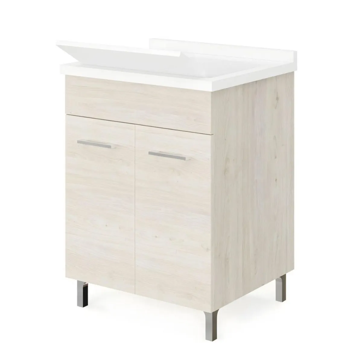 Lavatoio a 2 ante rovere ghiaccio