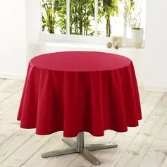Nappe ronde anti-taches ESSENTIEL rouge D 180cm