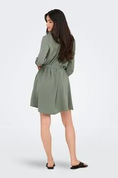 Vestido corto manga 3/4