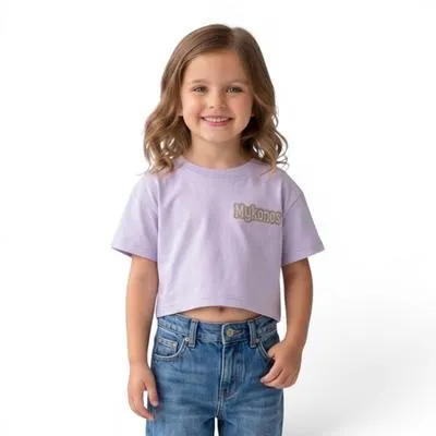 Playera Fantastic Niña Crop Diseño Mykonos