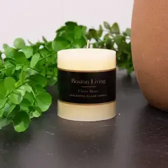 Boston Living Glossy Pillar Candle Cream 7x7.5cm