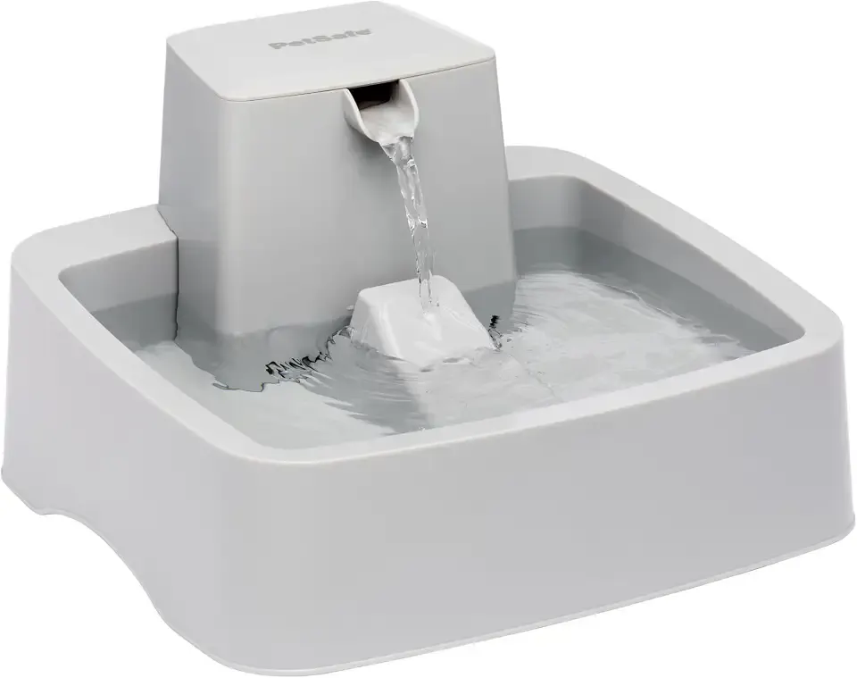 PetSafe Oasys Pet Fountain, 1 Gallon (128 oz), Cats & Small-Medium Dogs | Adjustable Water Flow, Whisker-Friendly Tray, Dishwasher-Safe, Replaceable Carbon & Foam Filters Included