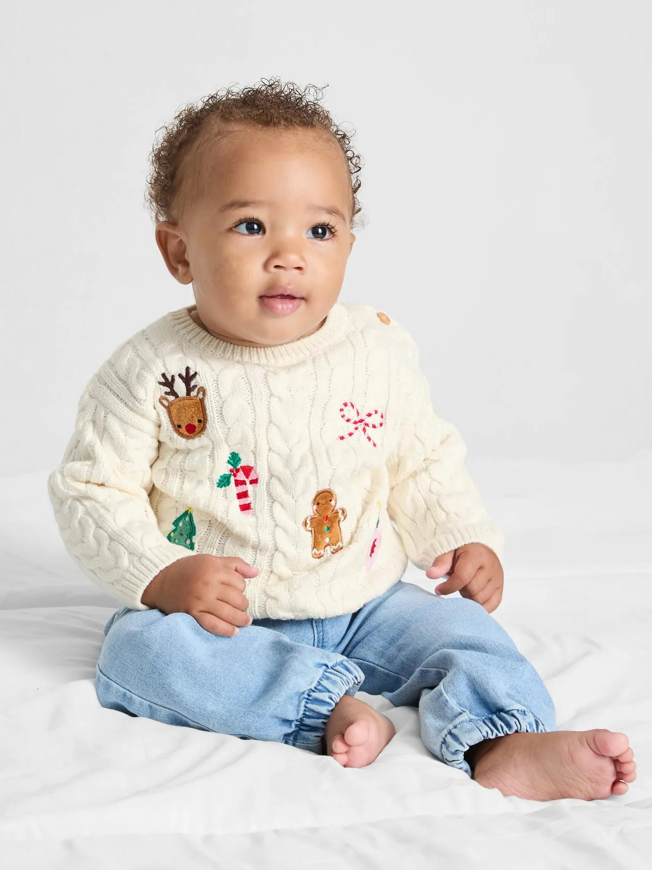 0-18 mois | Pull de Noël en maille torsadée