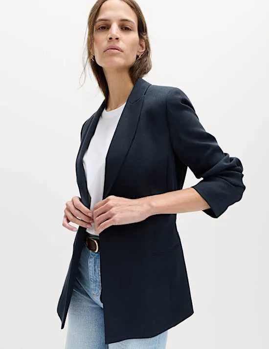 Tie Belted Blazer with Linen