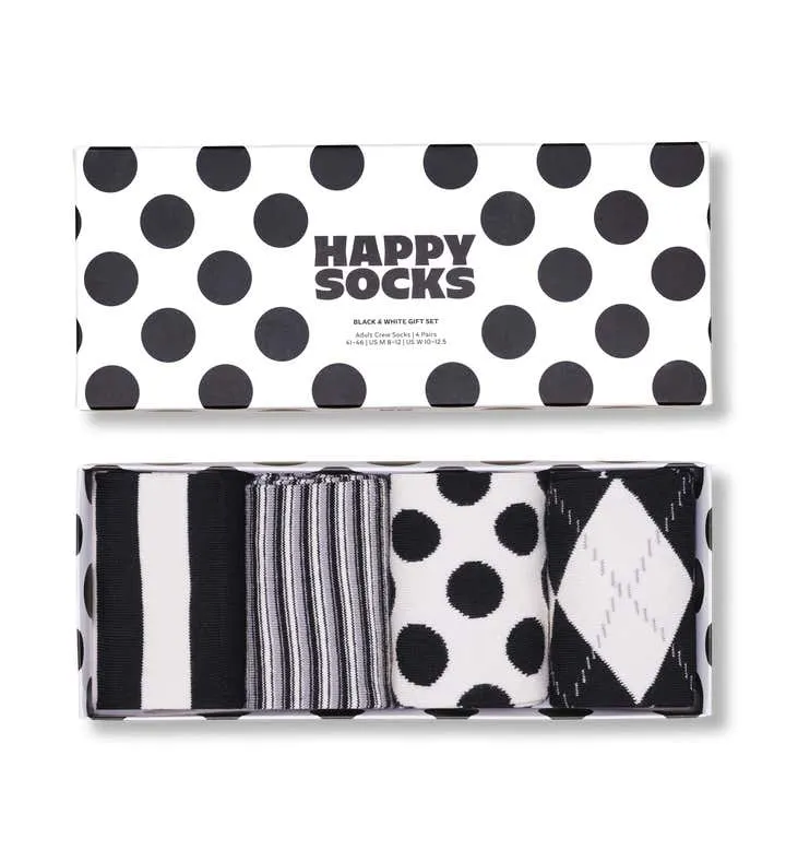 4-Pack Black And White Socks Gift Set