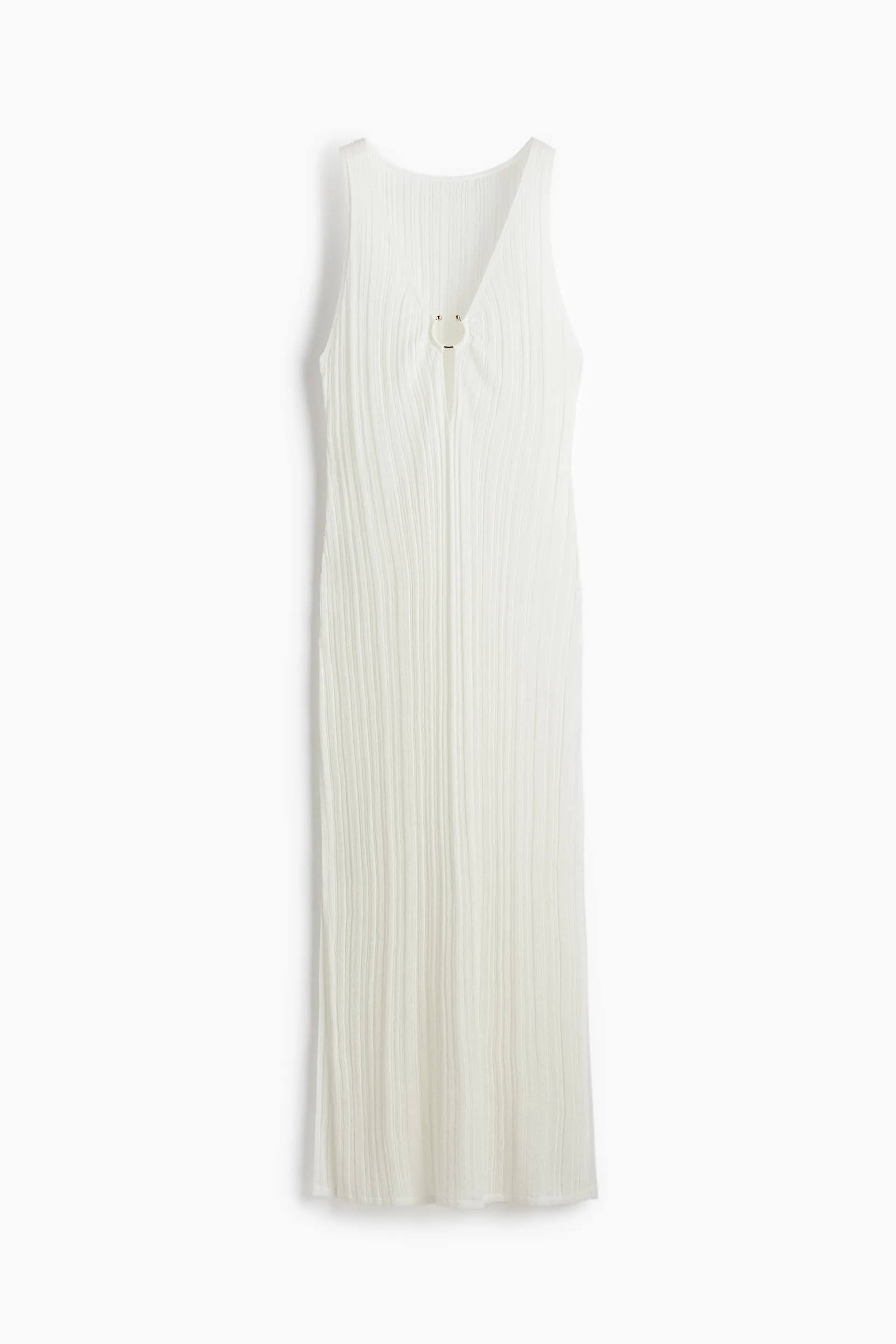 Vestido playero en tejido acanalado