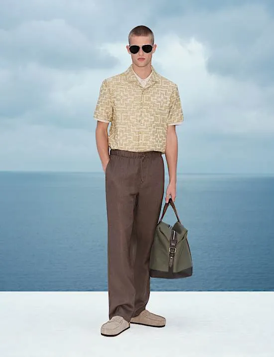 Regular Fit Kurzarm-Hemd mit hohem Baumwollanteil und geometrischem Design