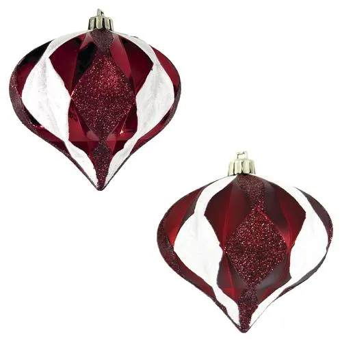Enchanted Forest® 98mm Dark Red Concave Star Shatterproof Ornaments - 2 Pack