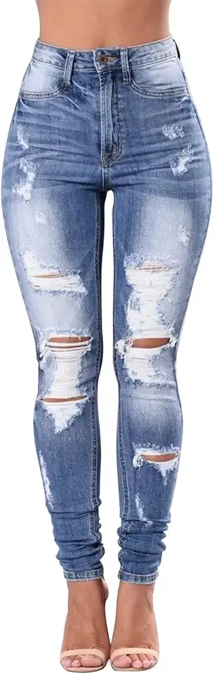 Womens Classic High Waisted Skinny Stretch Butt Lifting Jeans Slim Fit Denim Pants