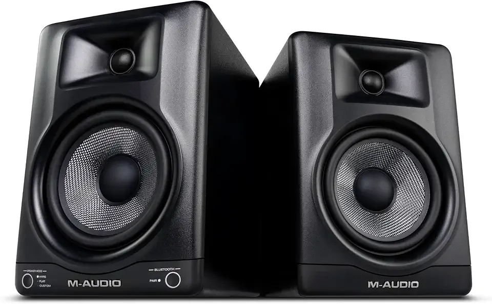 M-AUDIO BX5BT Pair 5" Desktop Studio Monitor Speakers with DSP and Bluetooth with App Control, for Music Production, Video Edits, Content Creation, Podcasting