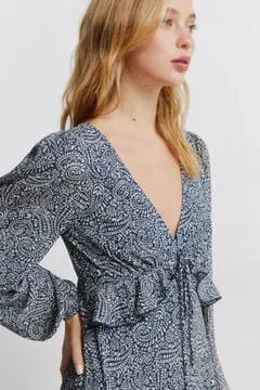 Vestido midi volante cintura