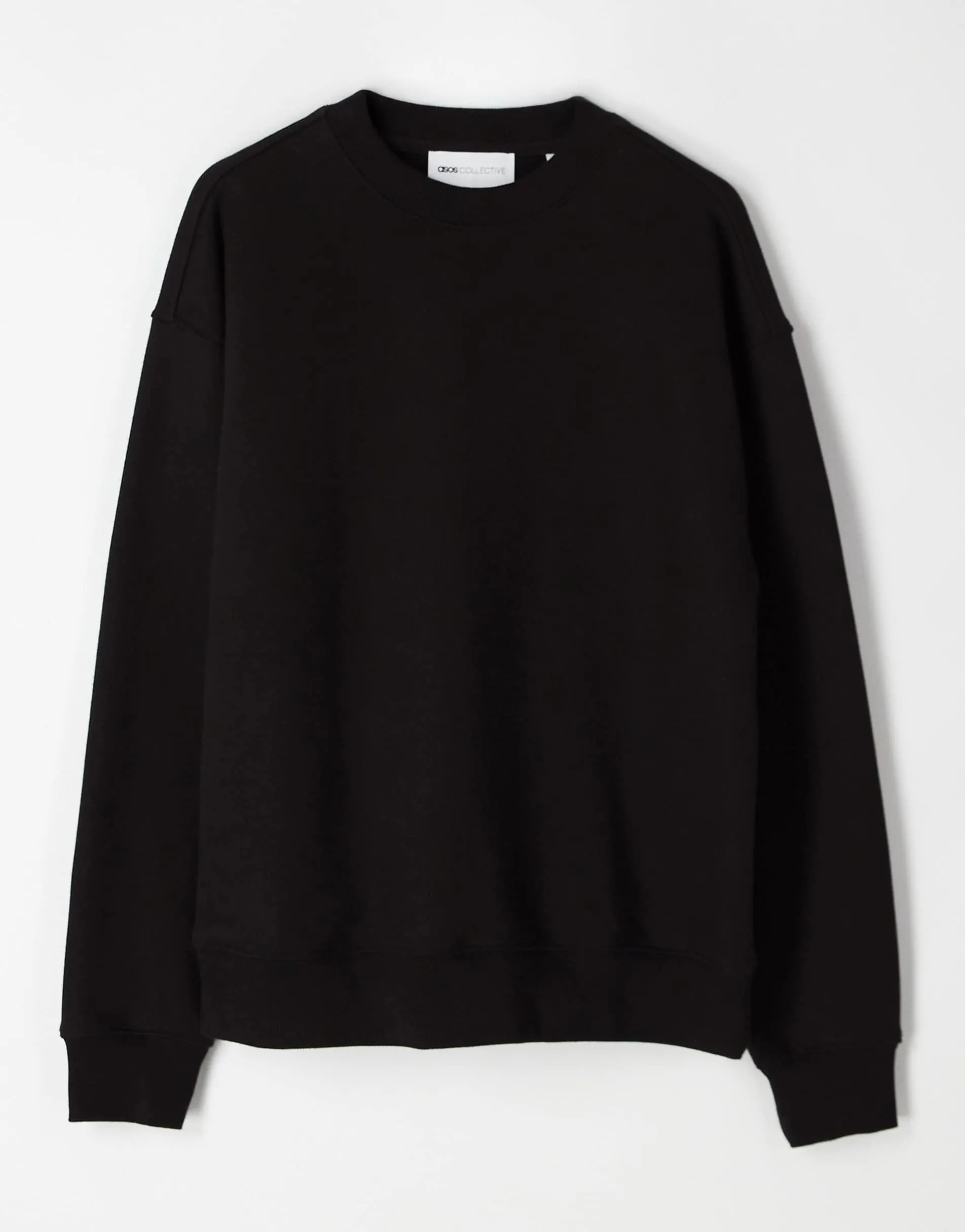 ASOS COLLECTIVE oversized super heavyweight crew in black