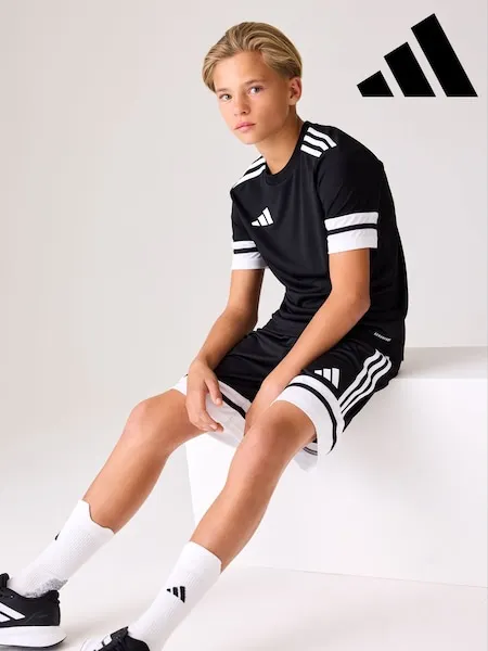 adidas Black/White Squadra 25 Kids Shorts
