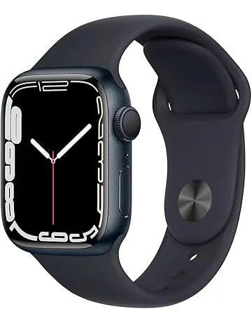 Apple Watch Series 7 (GPS, 45mm) Midnight Aluminum Case with Midnight Sport Band (Renewed)