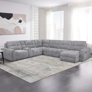 Emma Fabric Power Reclining Sectional with Power Footrest