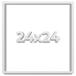 CustomPictureFrames.com 24x24 Shadow Box Frame White | 1 Inches Deep Real Wood Conte...