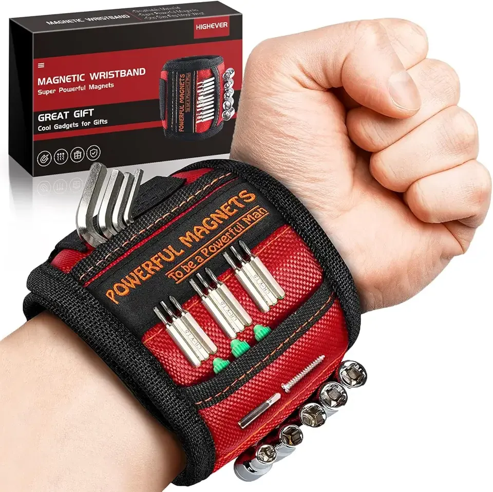 Stocking Stuffers for Men Women Gifts Magnetic Wristband: Men Gifts Tool Belt Magnet Wrist for Holding Screws Nails Christmas Gadget for Dad Adults Him Husband Who Have Everything (1)