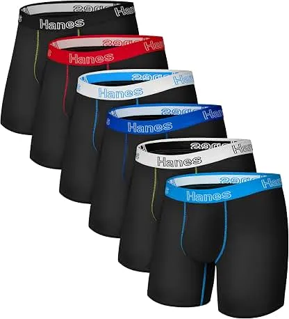 Hanes Men's Boxer Brief Underwear Pack, Stretch Cott…