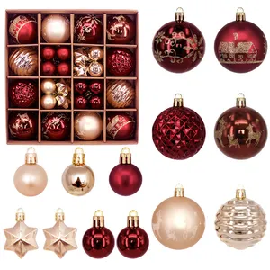 Juego de 44 adornos para árbol de Navidad, Juego de bolas navideñas irrompibles, Colgantes navideños, Adornos navideños, Regalos navideños