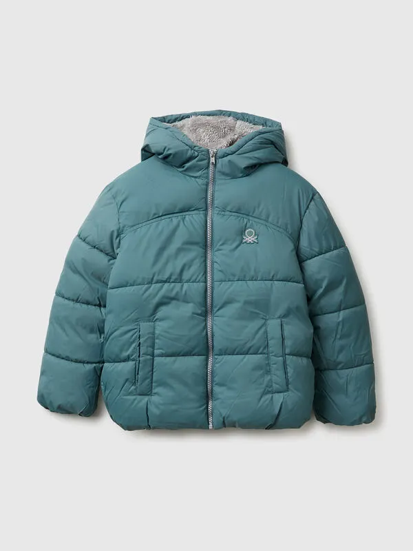 Padded jacket with teddy interior