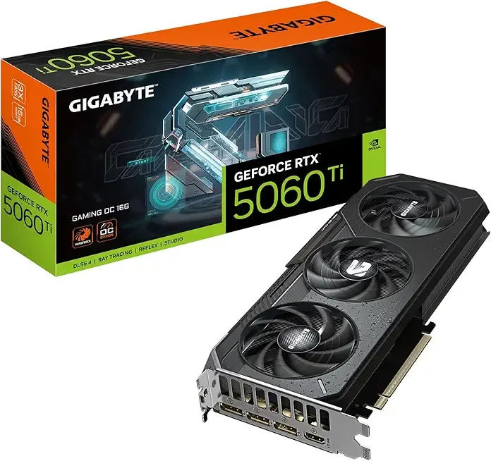 GeForce RTX 5060 Ti Gaming OC 16G Graphics Card, 16GB 128-bit GDDR7, PCIe 5.0, WINDFORCE Cooling System, GV-N506TGAMING OC-16GD Video Card