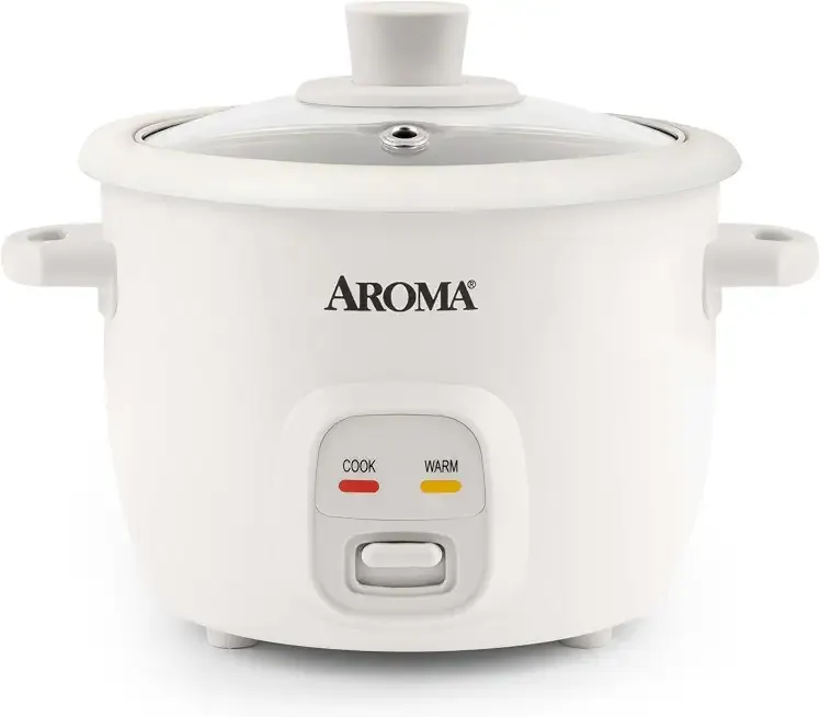Aroma Housewares 4-Cups (Cooked) / 1Qt. Rice & Grain Cooker (ARC-302NG), White