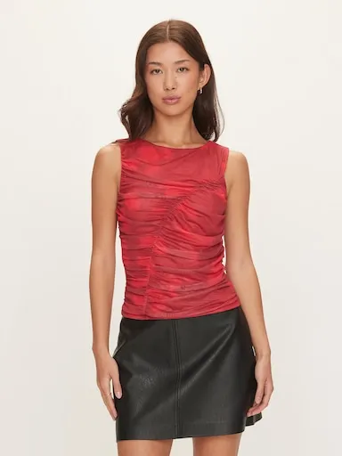 DOTTI Blaire Rouched Mesh Top