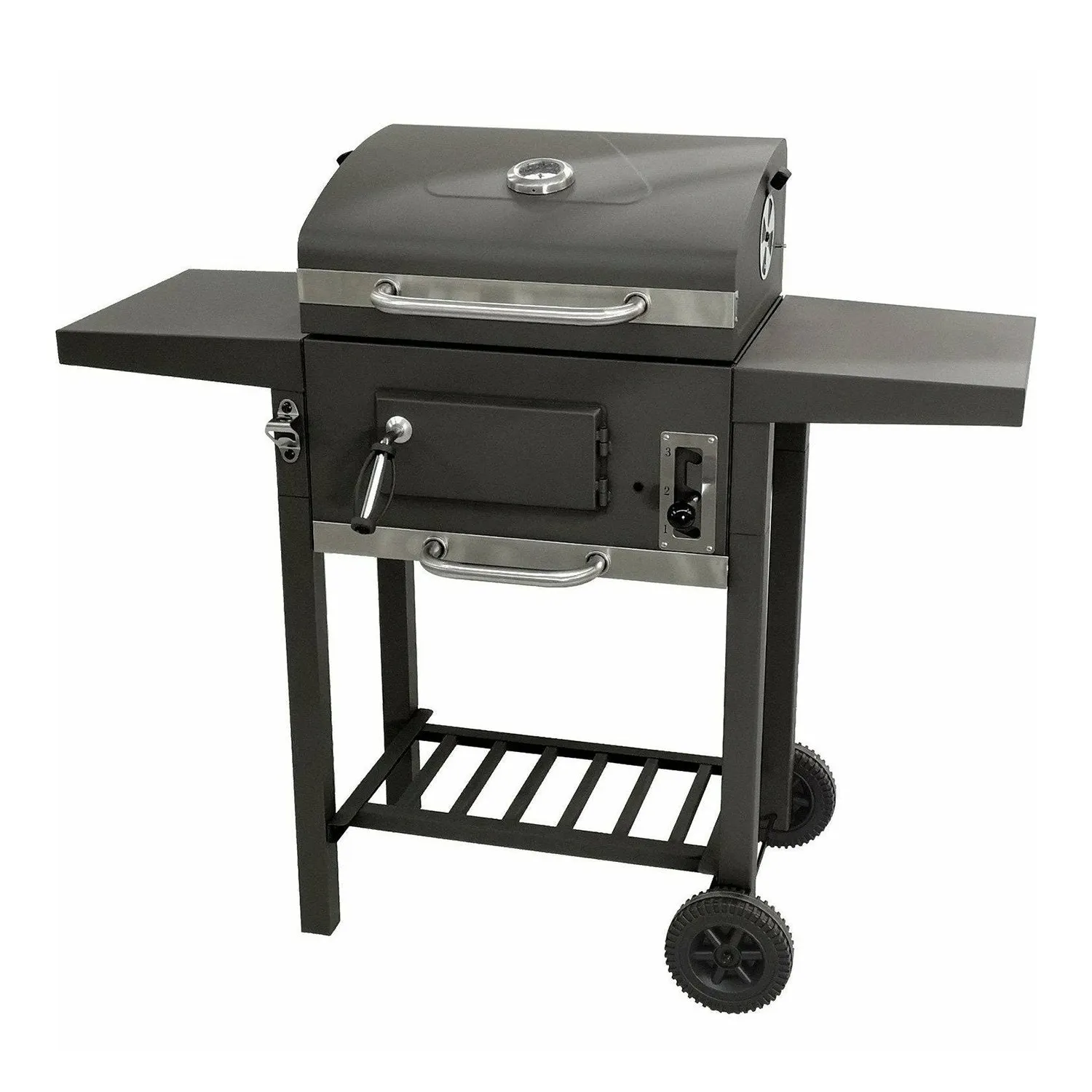 Barbecue a Carbone con Coperchio e Termometro Integrato