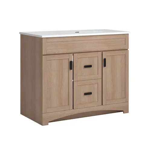 Rocara 42 inch White Oak Vanity Combo with Engineered Stone Top