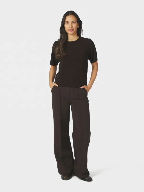 Missy Wool Knit Tee Dark Brown