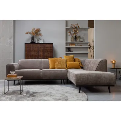 Hoekbank Statement Statement Hoekbank Rechts - Structure Velvet - Brass