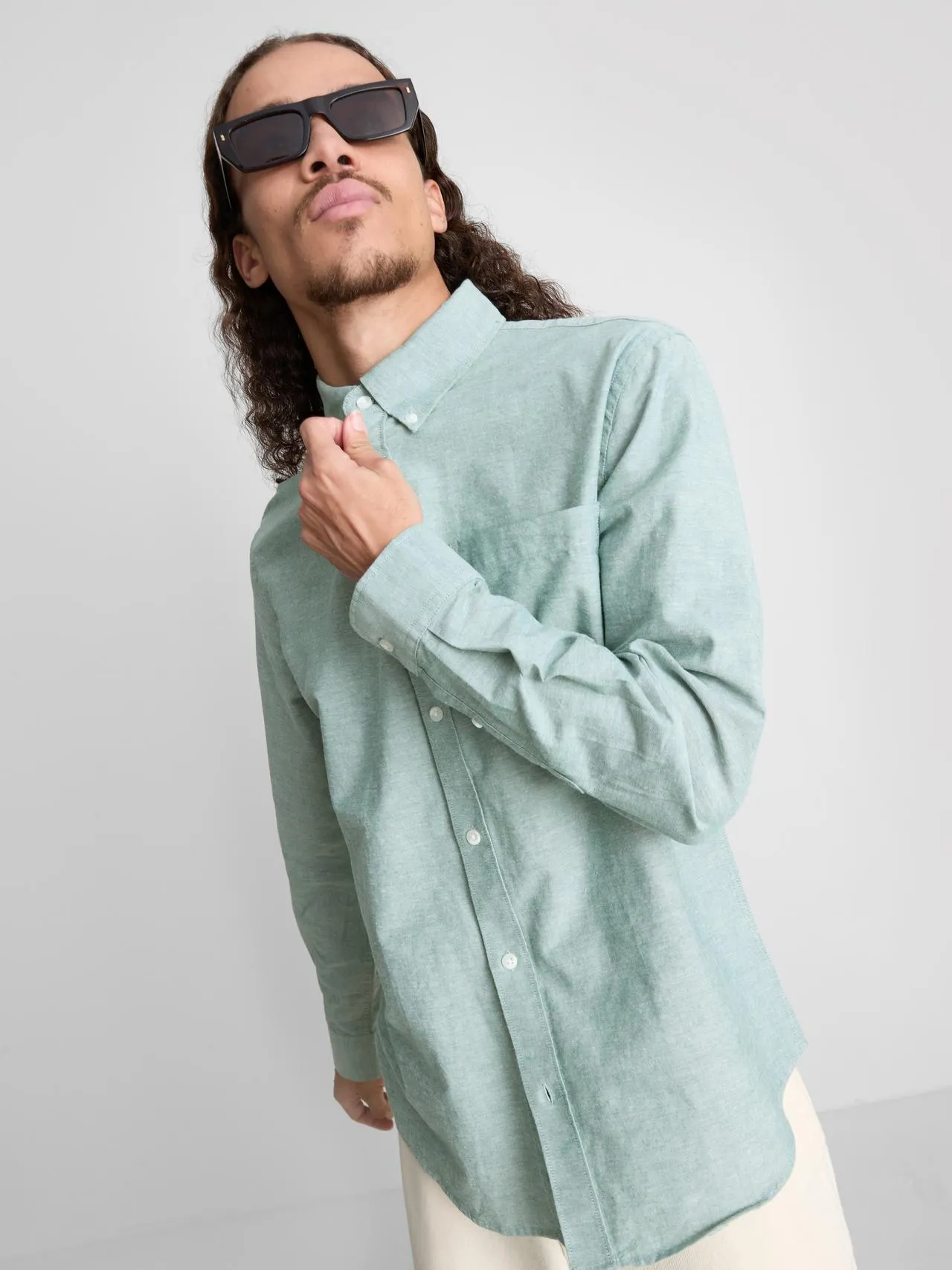 Chemise Oxford coupe regular en pur coton
