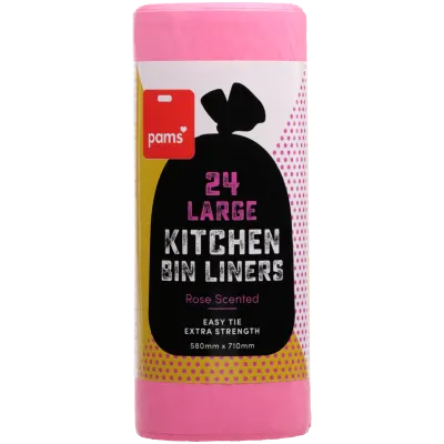 Pams Rose Easy Tie Extra Strength Large Kitchen Tidy Liners 58 x 71cm