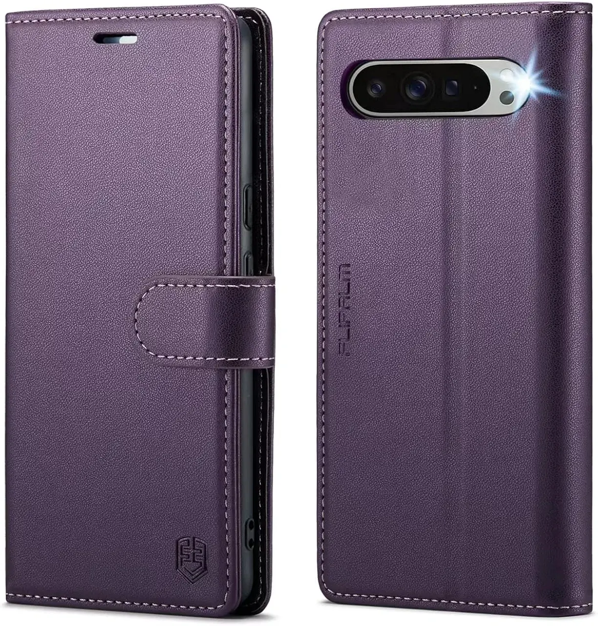Wallet Case for Google Pixel 10 Pro XL 5G, RFID Blocking Credit Card Holder, PU Leather Folio Flip Kickstand Protective Shockproof Cover for Pixel 10 Pro XL(Purple)