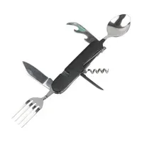 Set Cubierto Para Camping Tipo Navaja Suiza Con Destapador